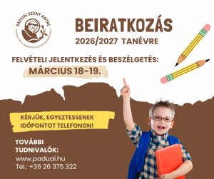 Beiratkozás első osztályba 2026/2027. tanévre