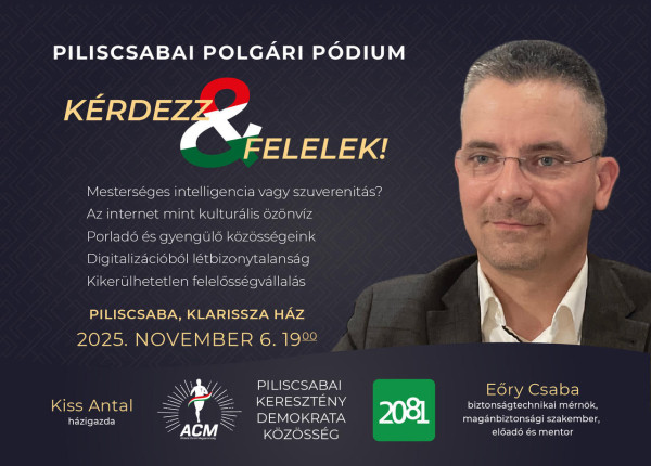 'Digitális világjárvány' - pódiumbeszélgetés Eőry Csabával