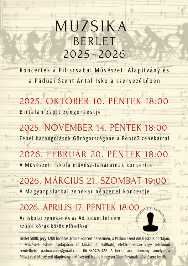 Bérletes koncertek 2025/26