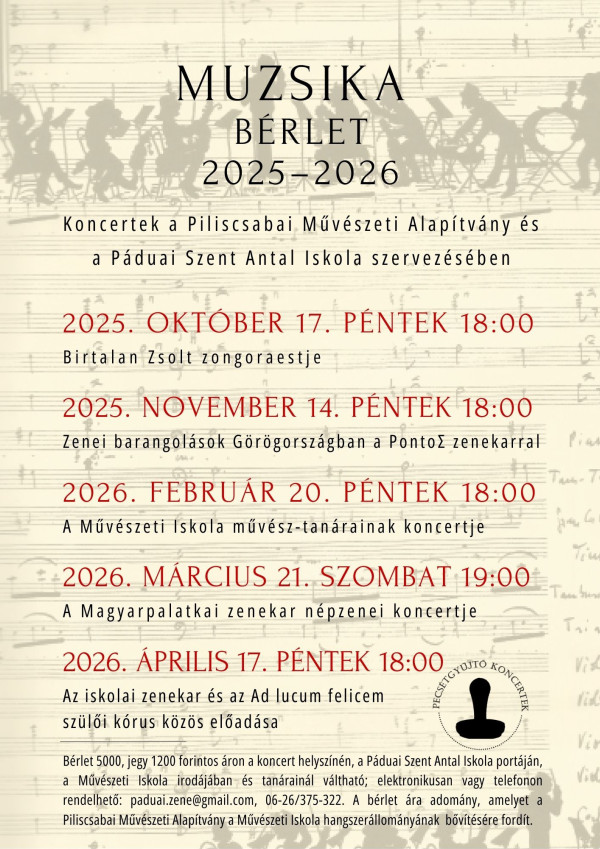 Bérletes koncertek 2025/26