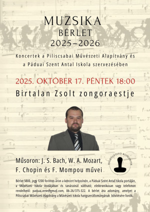MUZSIKA BÉRLET - I. KONCERT - Birtalan Zsolt zongoraestje