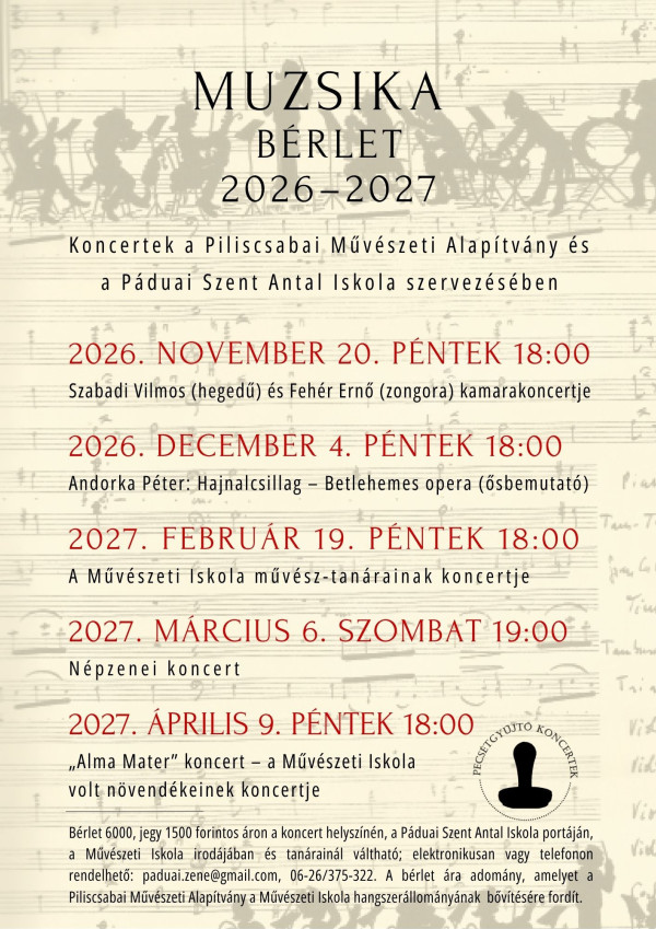 MUZSIKA BÉRLET 2026/2027