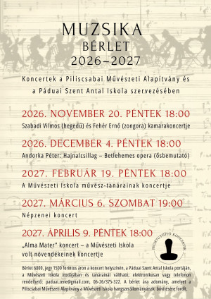 MUZSIKA BÉRLET 2026/2027